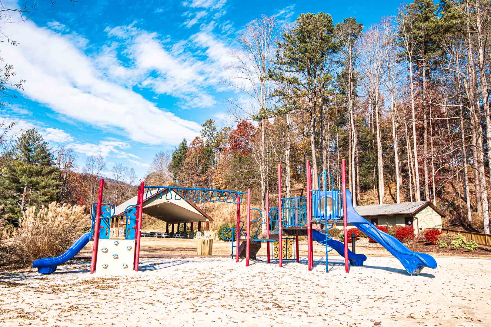 A colorful children's playground at VRI's Mountain Loft Resort in North Carolina.